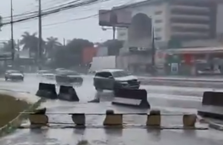 Imagem - Vídeo: chuva intensa deixa pista do BRT metropolitano alagada, em Ananindeua