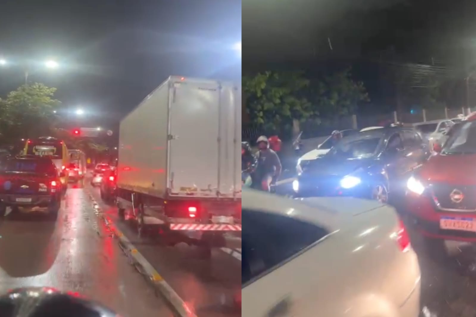 Imagem - Chuva intensa e protesto complicam o trânsito em Belém na noite desta sexta. Confira