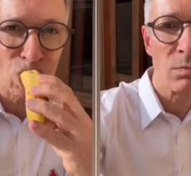 Imagem - Romeu Zema publica vídeo comendo banana com casca e recomenda ideia para economizar