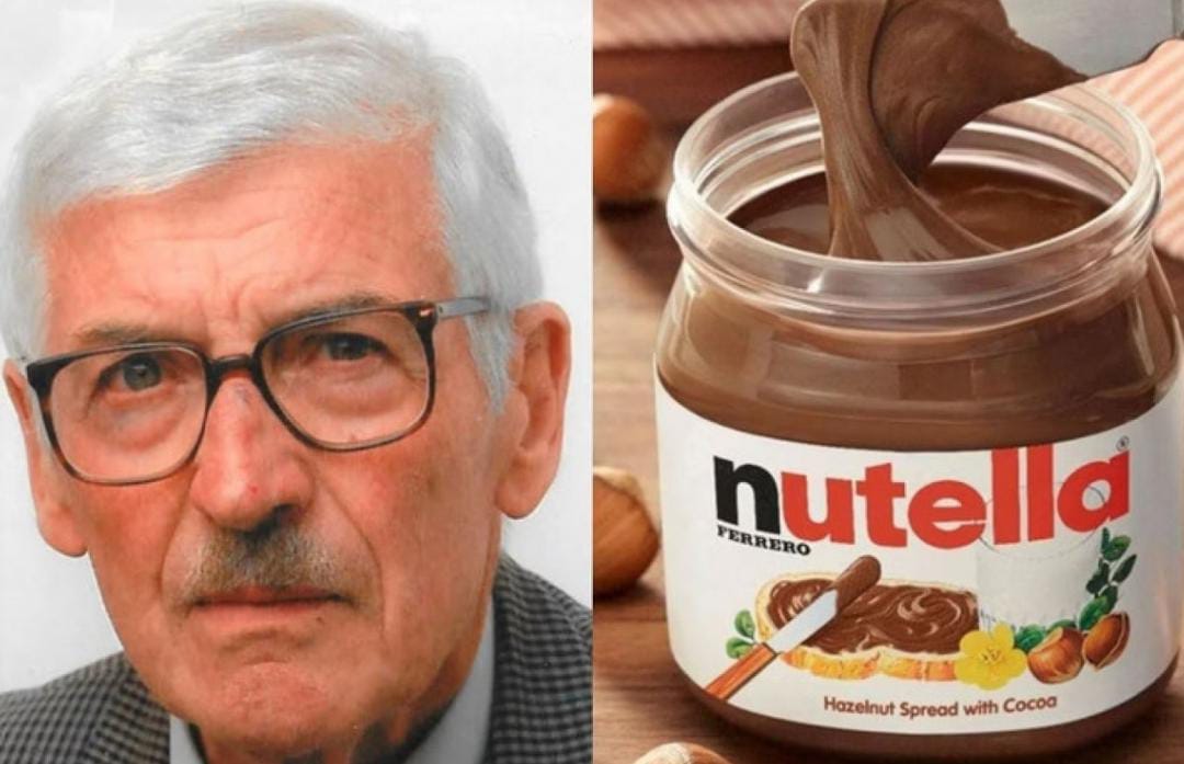 (O químico italiano Francesco Rivella, conhecido como "pai da Nutella", faleceu aos 97 anos.)