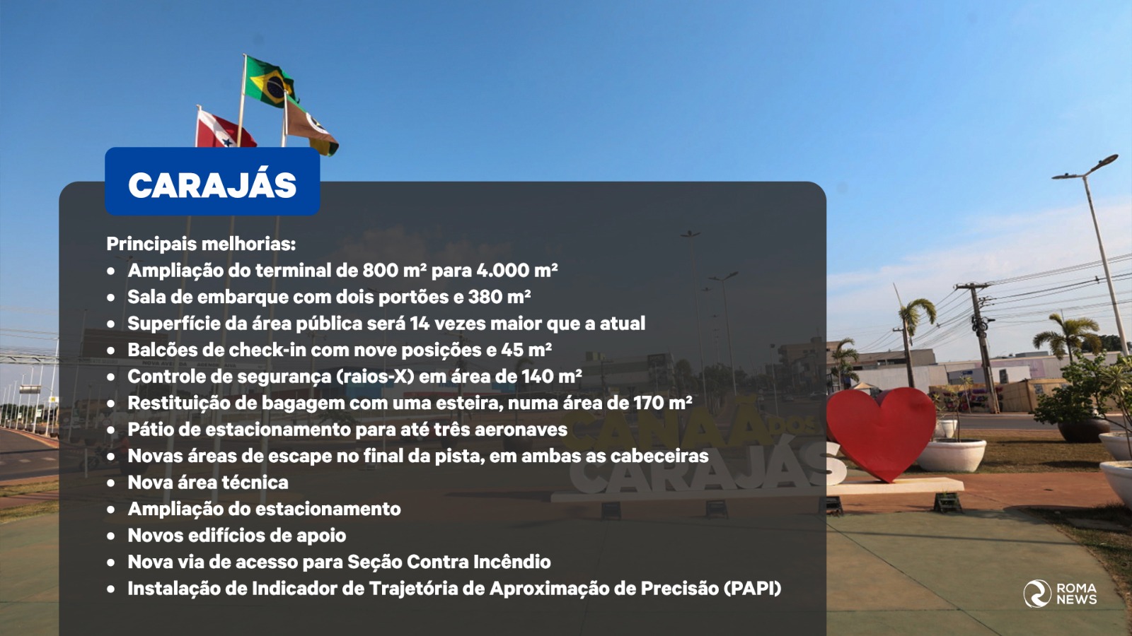 Principais melhorias no aeroporto de Carajás.