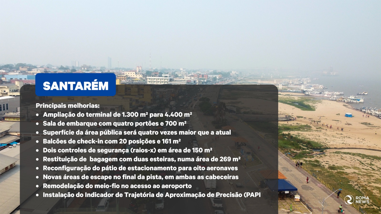 Principais melhorias no aeroporto de Santarém.