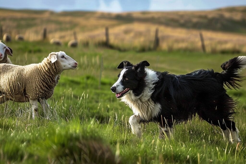 O border collie utiliza um olhar fixo e movimentos suaves para conduzir o rebanho (Imagem: Iulia_C | Shutterstock) 