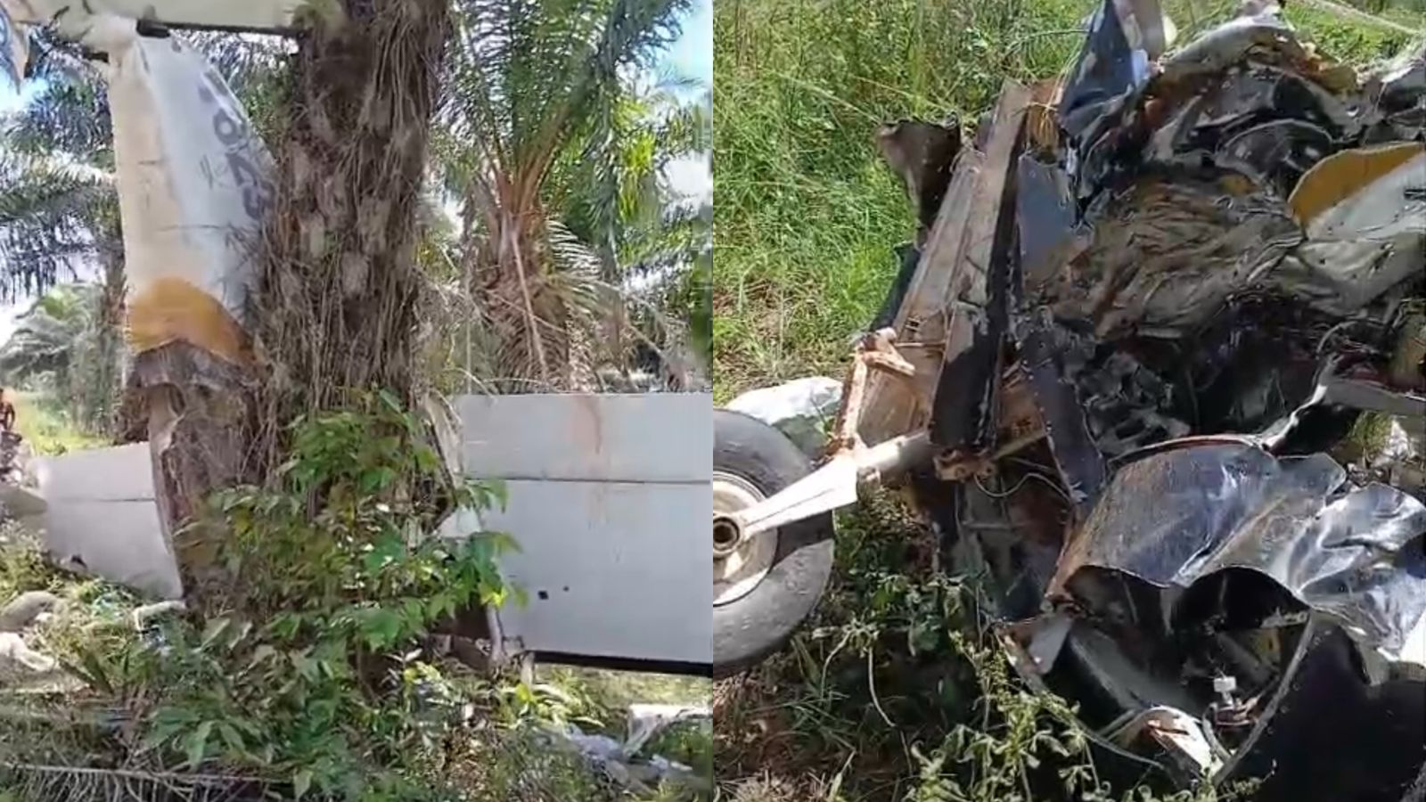 Um avião de pequeno porte caiu nesta quinta-feira (20), em um plantio de dendê entre os municípios de Ourém e Bonito.