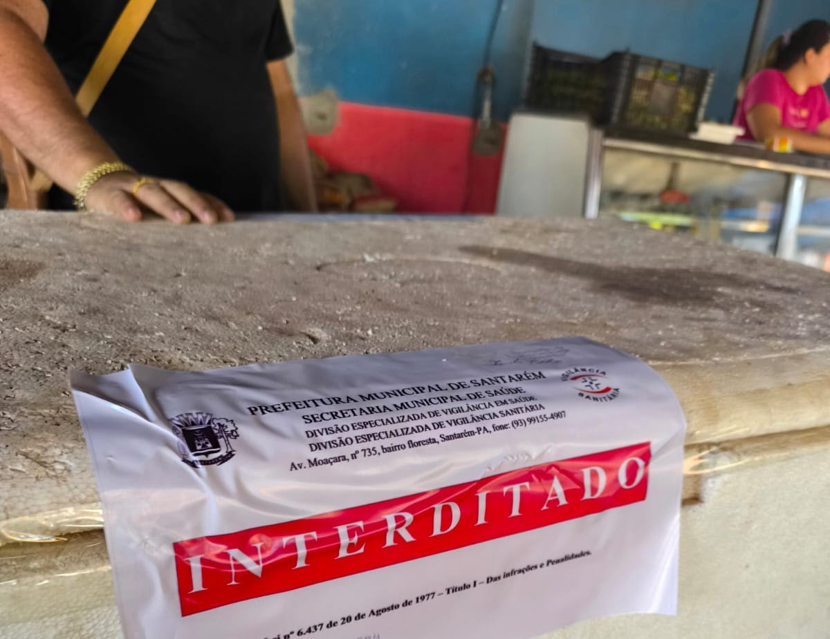 Ponto de venda de açaí foi interditado pela Vigilância Sanitária