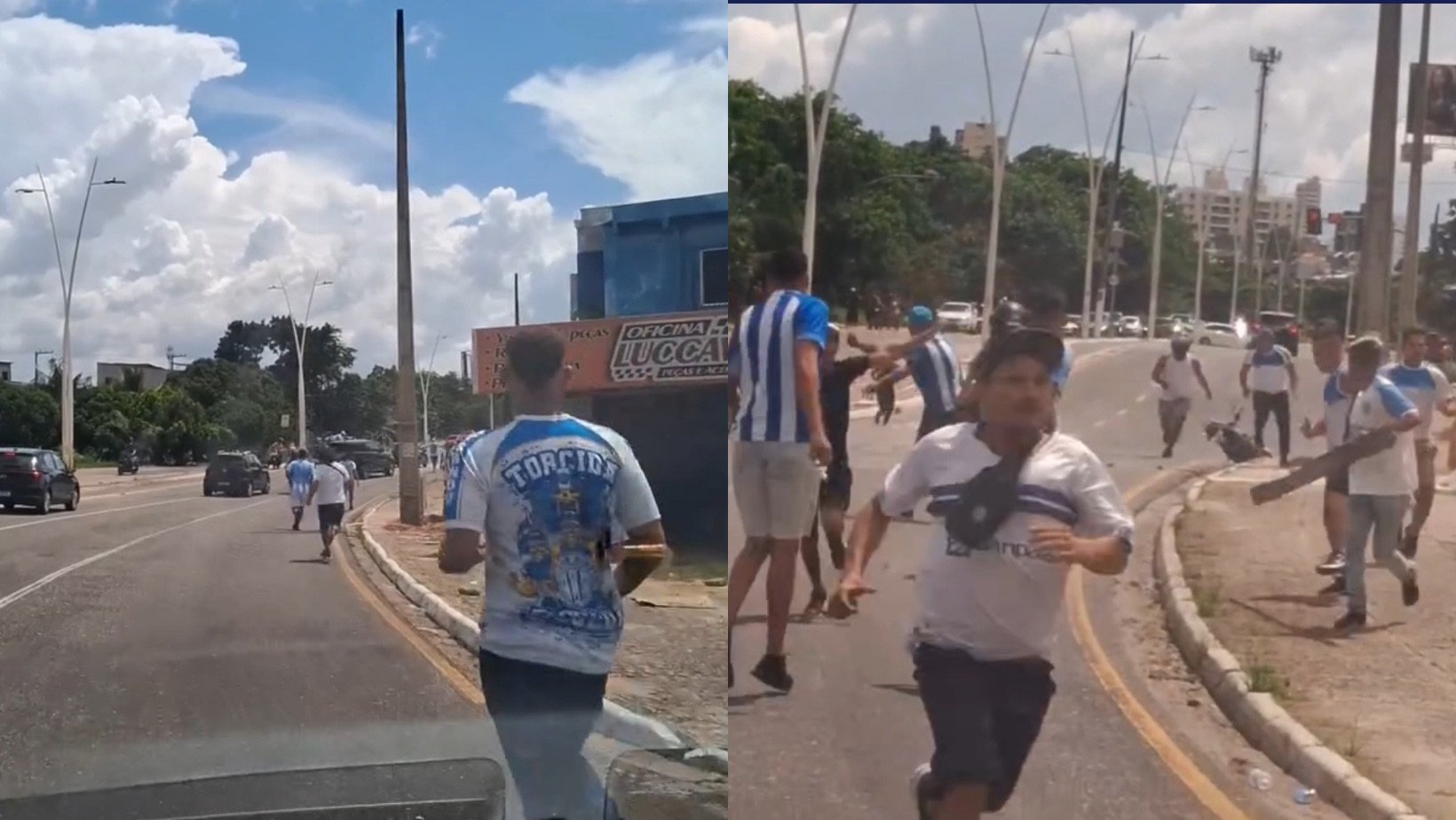 (Vídeo: briga entre torcedores é registrada na Avenida João Paulo II antes de Re-Pa )