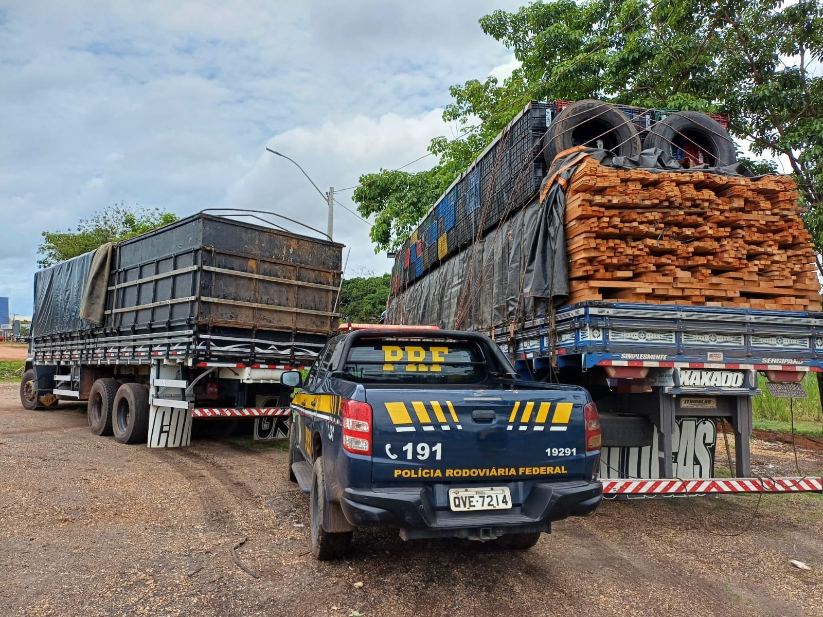 Imagem - Carga ilegal de madeira é apreendida na BR-010, no Pará