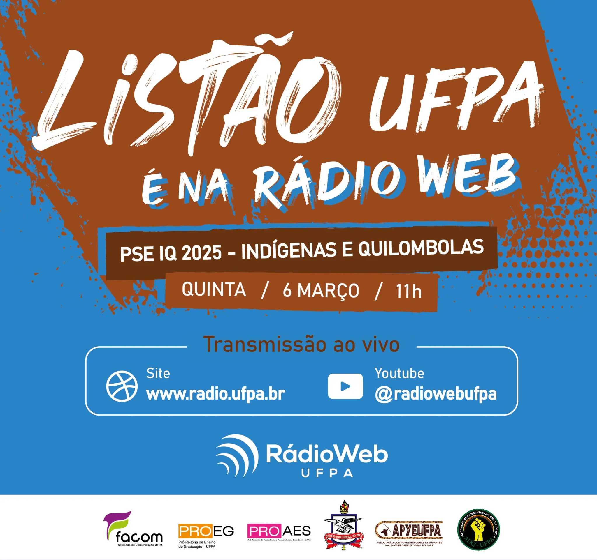 Imagem - Listão do Processo Seletivo Especial Indígena e Quilombola da UFPA será transmitido ao vivo pela Rádio Web UFPA