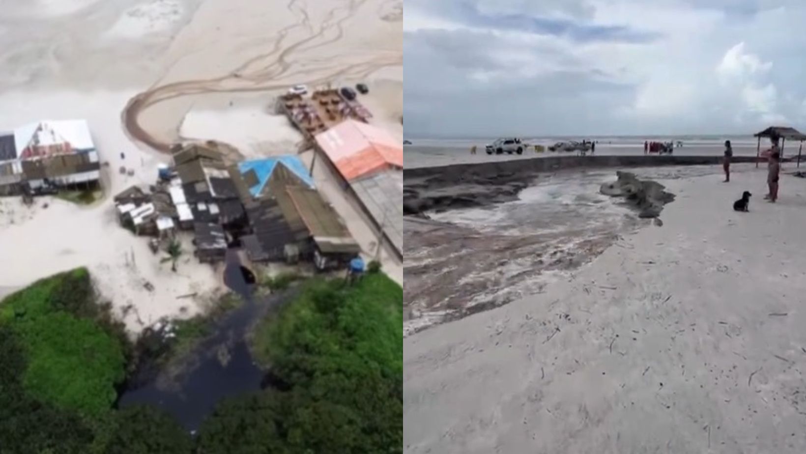 Bombeiros realizam levantamento aéreo para investigar enxurrada na praia do Atalaia