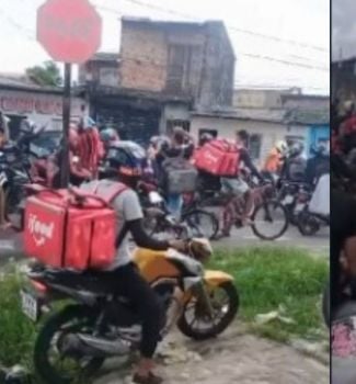 Imagem - Motoqueiros protestam em frente à casa do agressor em Ananindeua