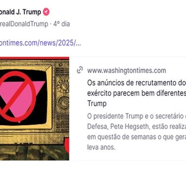 Imagem - Trump posta triângulo rosa, símbolo nazista para rotular homossexuais