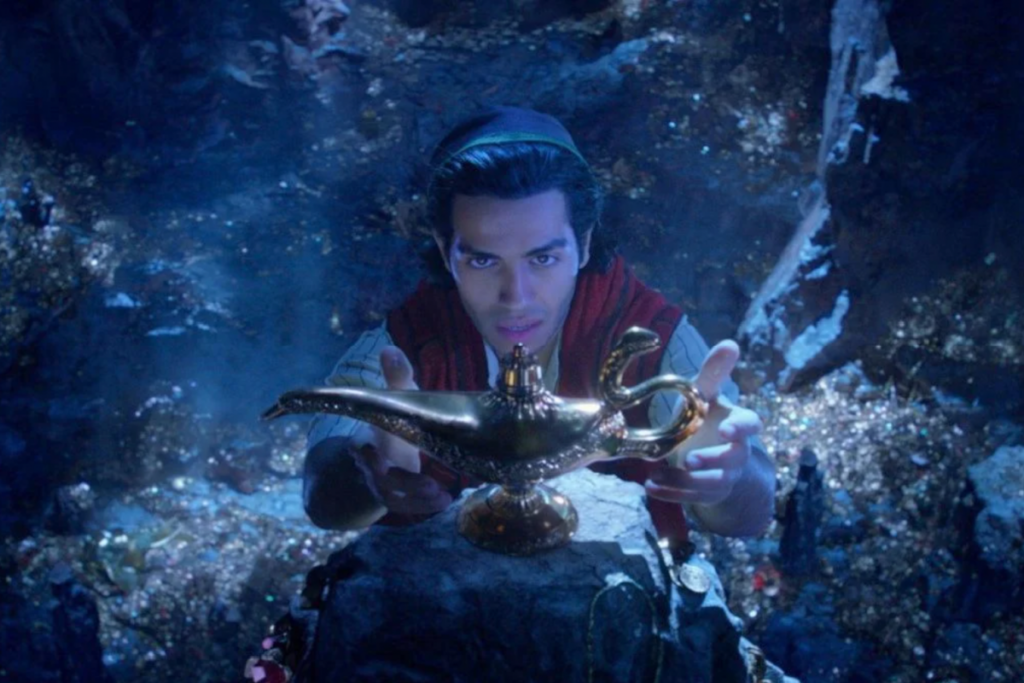 &#8220;Aladdin&#8221; conta a história de um jovem que encontra uma lâmpada mágica e embarca em uma aventura para mudar seu destino (Imagem: Reprodução digital | Walt Disney)