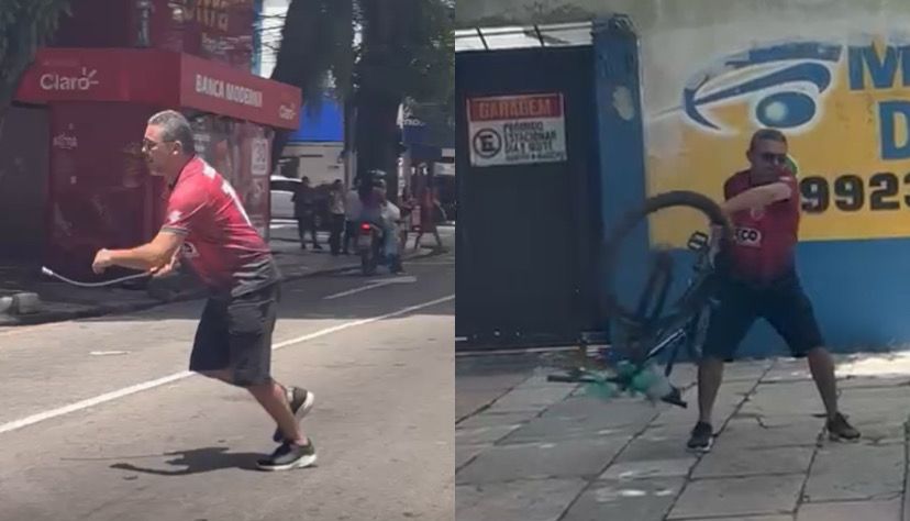 Imagem - Vídeo: motorista quebra bicicleta após discussão no trânsito em Belém