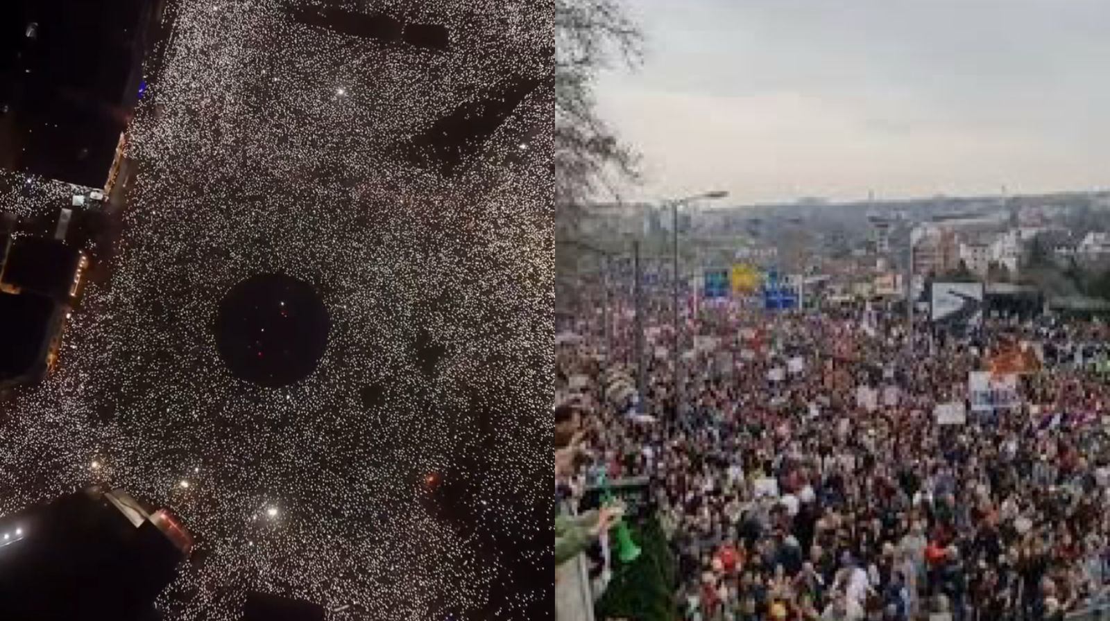 Na tarde deste sábado (15), milhares de pessoas convocadas pelo movimento estudantil e vindas de toda a Sérvia, reuniram-se no centro de Belgrado.