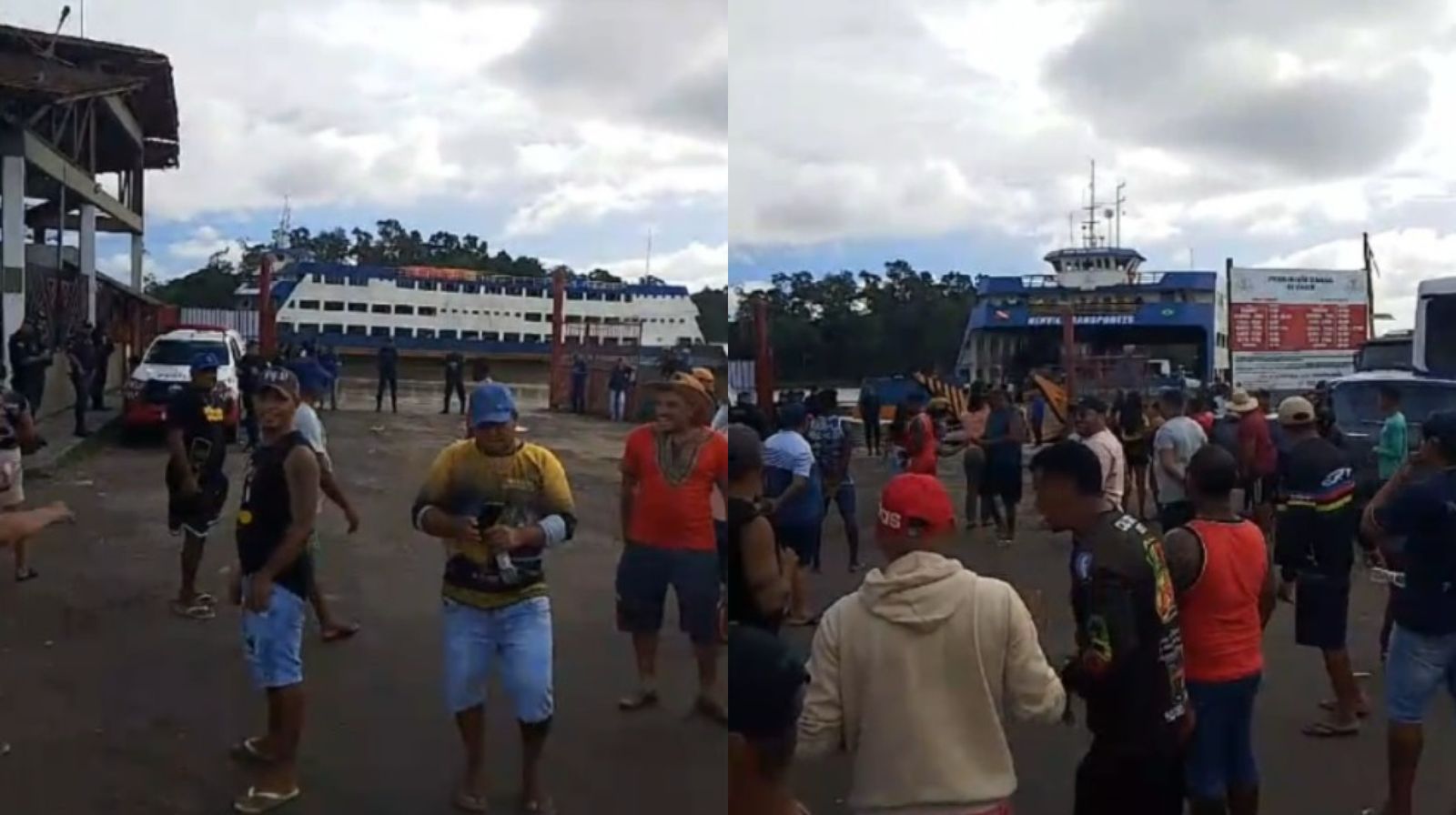 Desde a manhã deste domingo (16), caminhoneiros realizam uma manifestação na rodovia do Camará, na chegada da Ilha do Marajó.