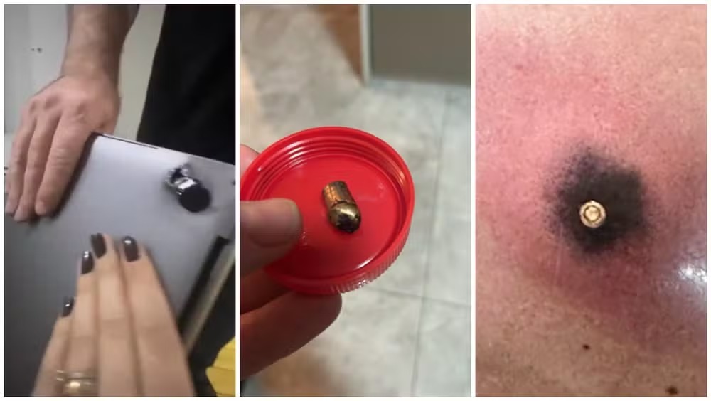 Imagem - Notebook na mochila salva motociclista baleado durante assalto