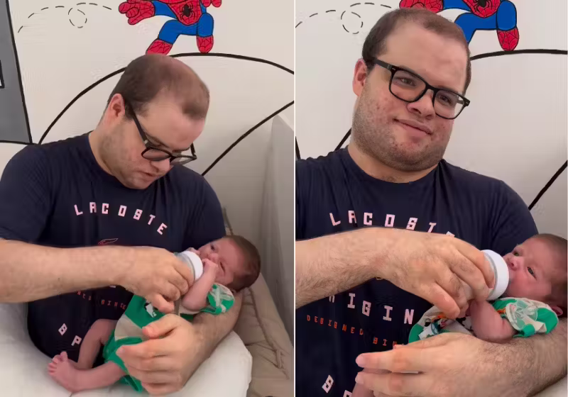 Imagem - Autista não verbal conhece sobrinho recém-nascido e reação emociona web; assista