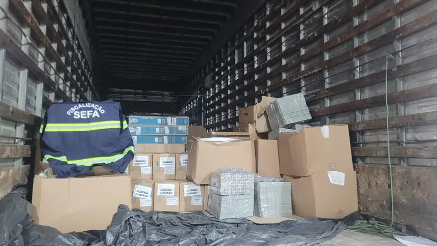 Imagem - Sefa apreende caminhão e equipamentos eletrônicos, no Pará