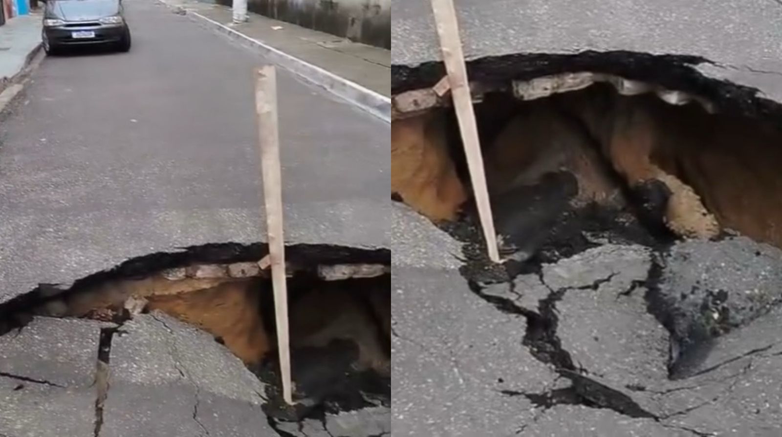Imagem - Vídeo: cratera interrompe trânsito na Aristides Lobo, em Belém