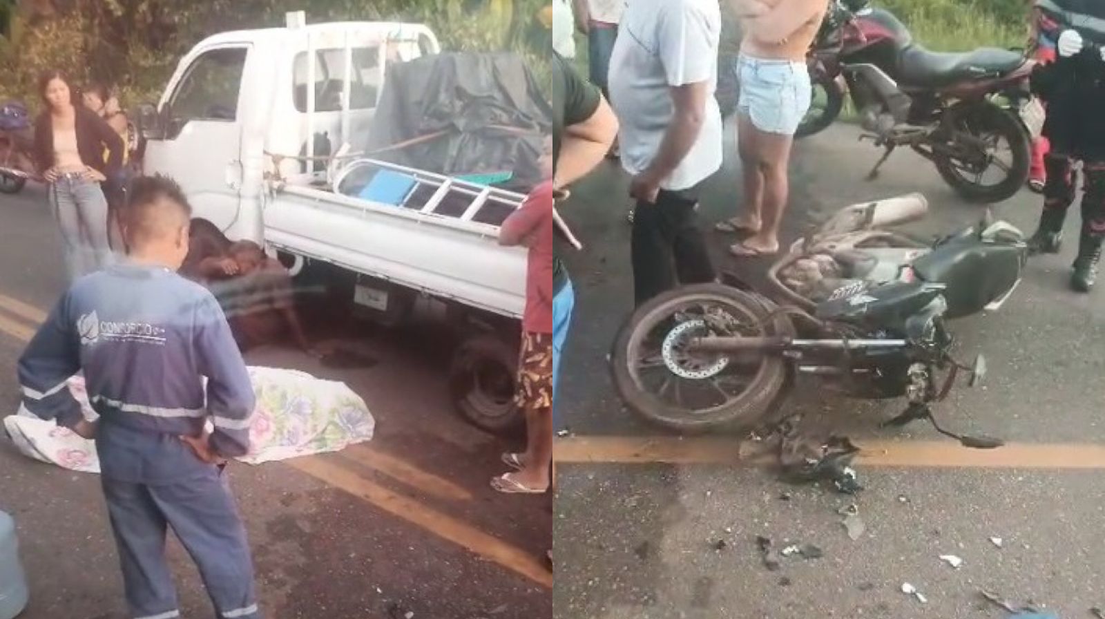 Imagem - Vídeo: motociclista morre ao colidir com caminhão parado na PA 481, no Pará