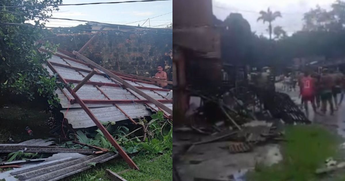 Imagens de como ficaram as casas após vendaval, em Mosqueiro.