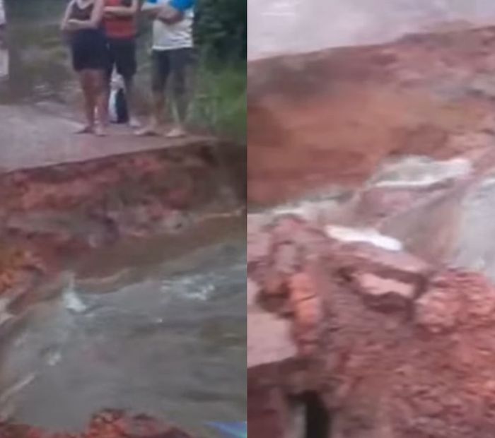 Imagem - Vídeo: cratera fecha estrada que dá acesso ao município de Viseu, no Pará