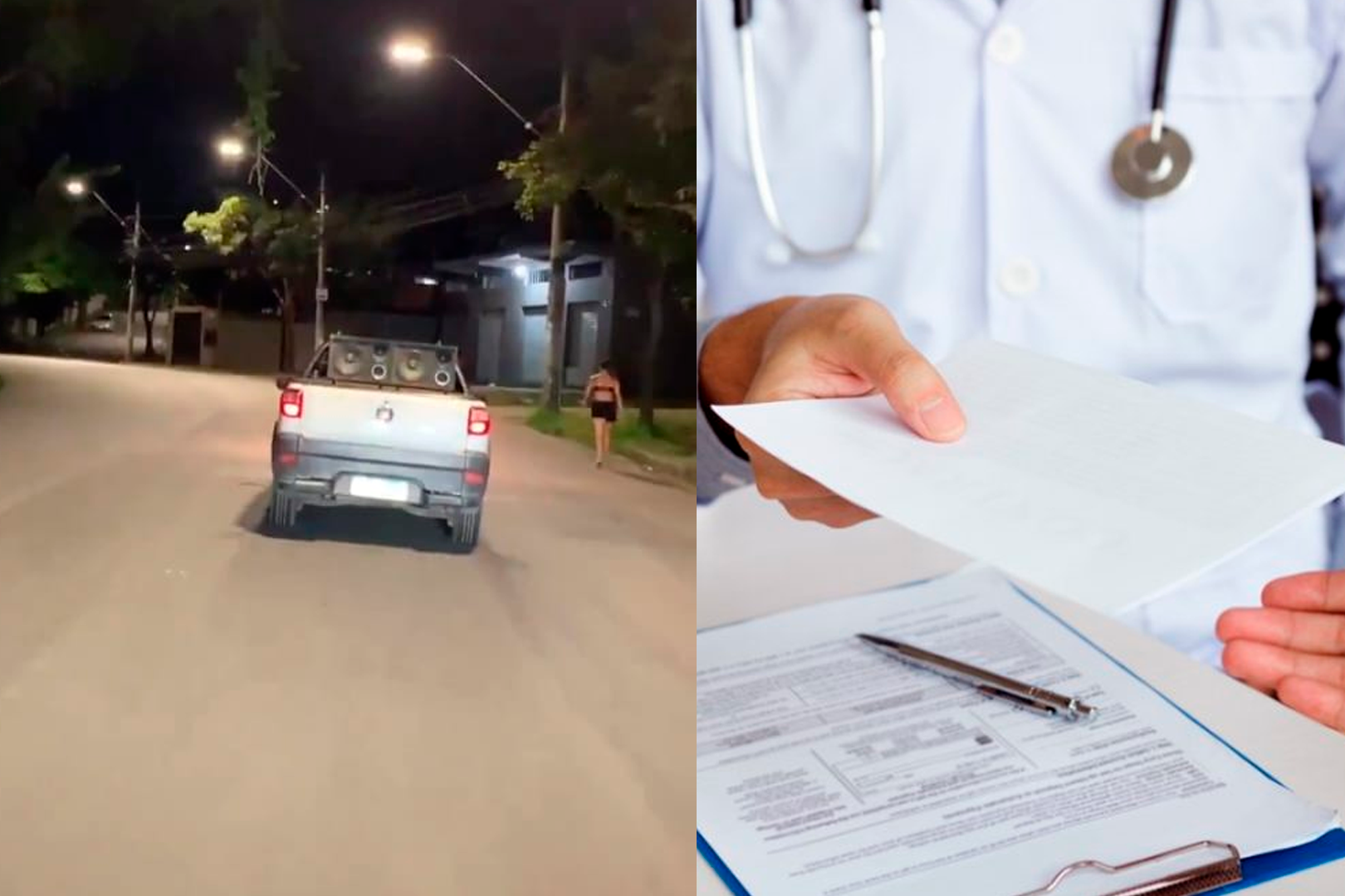 Imagem - Carro é flagrado anunciando documentos médicos: 'olha o atestado batendo na sua porta'