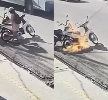Imagem - Mulher incendeia motocicleta após briga amorosa em Santarém