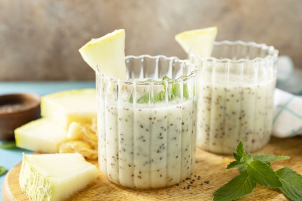 Vitamina de melão com chia (Imagem: Elena Hramova | Shutterstock) 