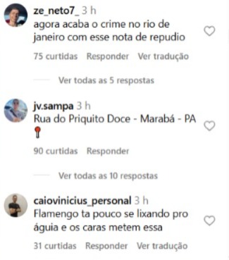 Repercussão dos internautas.