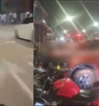 Imagem - Vídeo: motociclista em alta velocidade colide com carro na Avenida Pedro Alvares Cabral, em Belém
