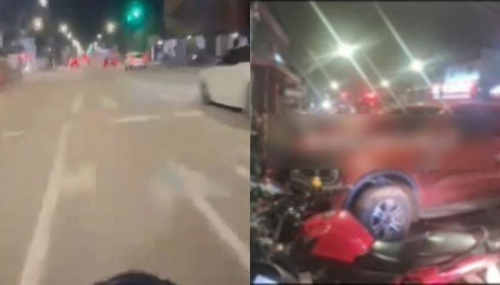Imagem - Vídeo: motociclista em alta velocidade colide com carro na Avenida Pedro Alvares Cabral, em Belém