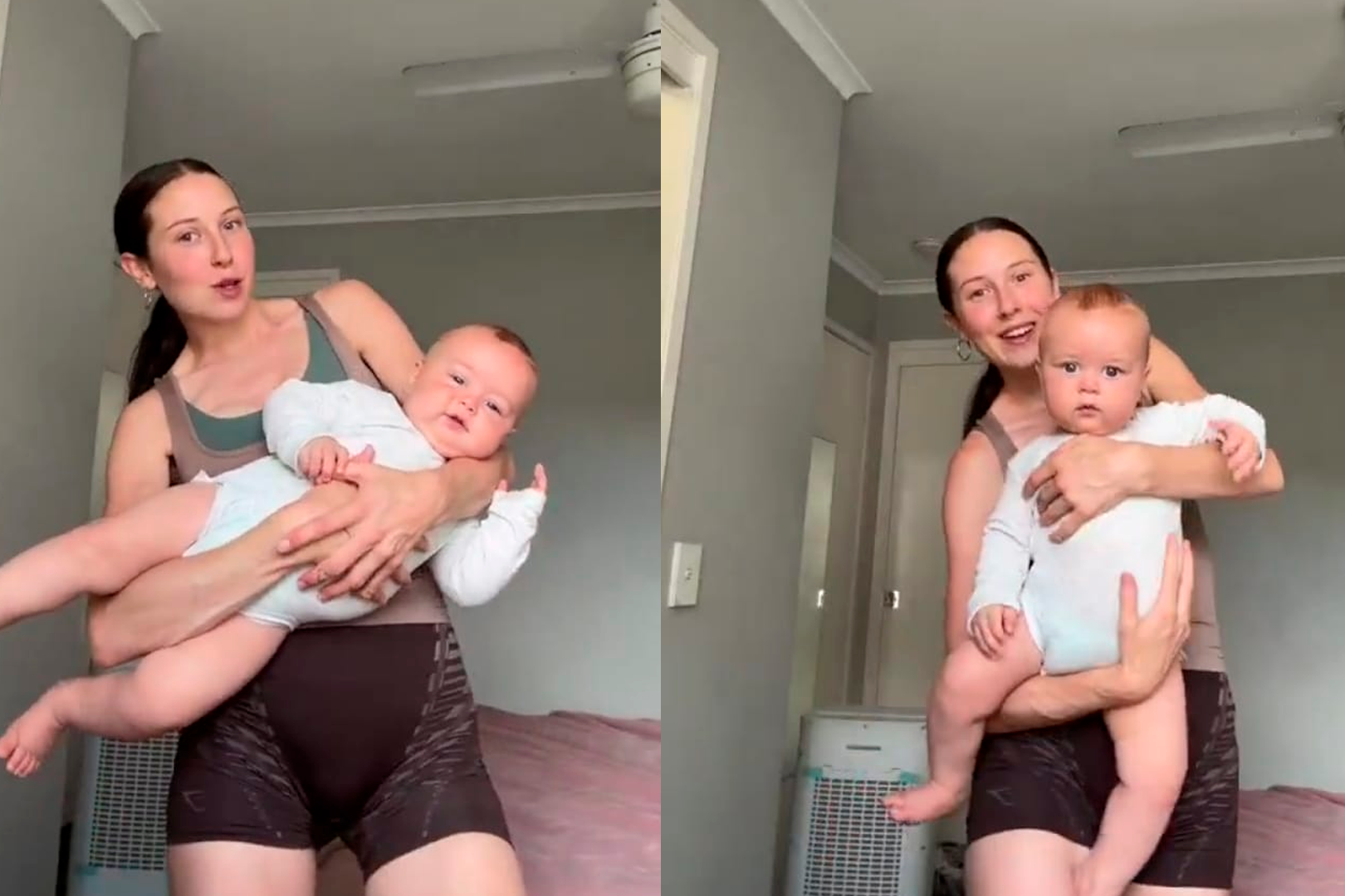 Imagem - Bebê surpreende ao ter mais da metade da altura da mãe e viraliza nas redes; veja