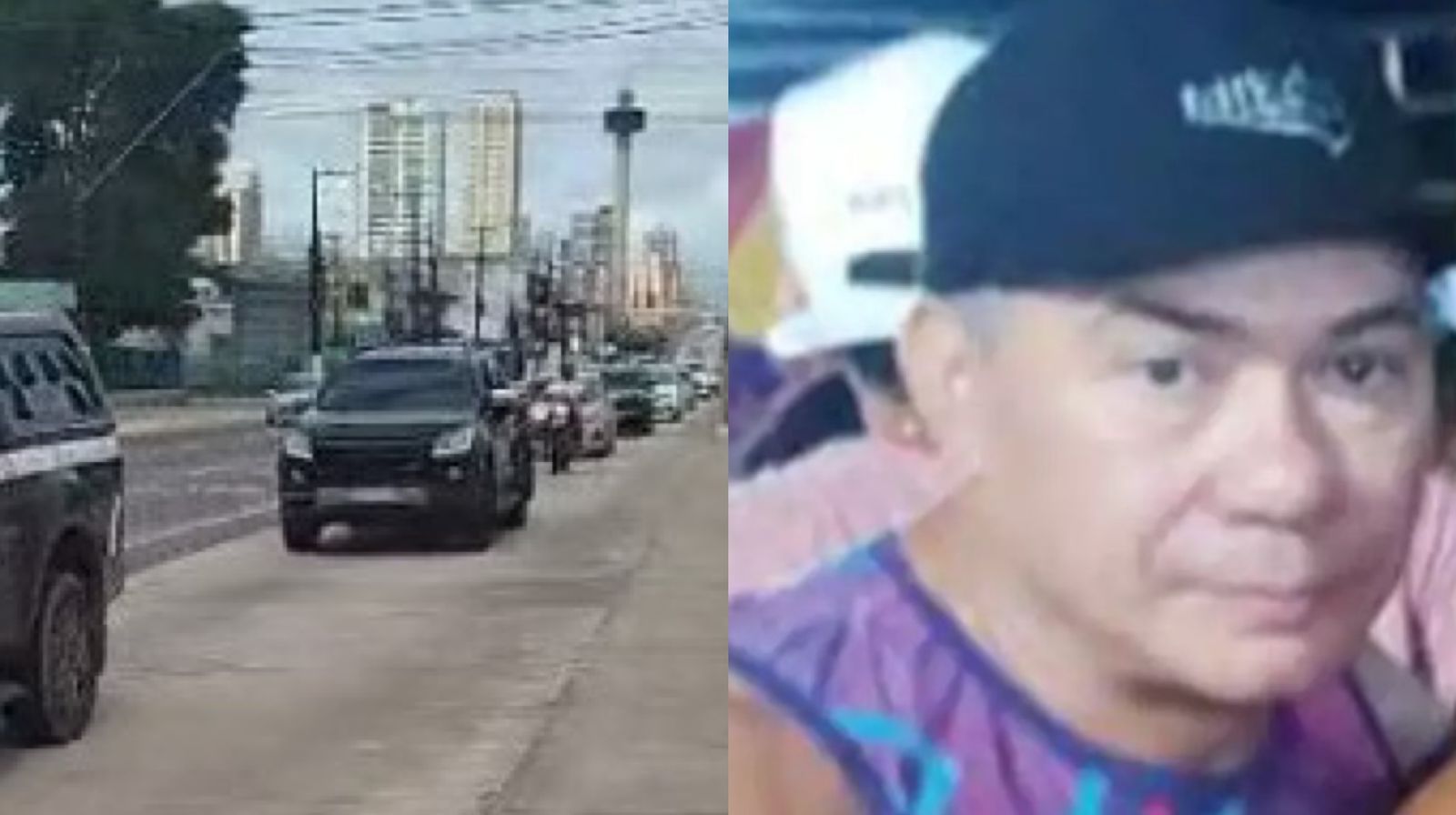 Viaturas da Polícia Civil, familiares e amigos acompanham o cortejo de despedida, de Ediel Bittencourt, em Belém.