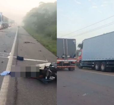 Imagem - Vídeo: duas pessoas morrem após colisão entre motocicleta e caminhão na Alça Viária, no Pará