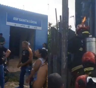 Imagem - Vídeo: princípio de incêndio em unidade de saúde assusta agentes e moradores, em Marituba