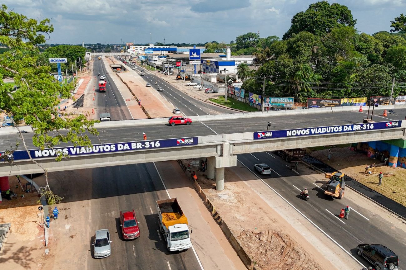 Um dos novos viadutos localizado na Rodovia BR 316, Região Metropolitana de Belém.