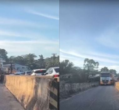 Imagem - Vídeo: carreta engata em ponte e fecha trânsito na Arthur Bernardes, em Belém