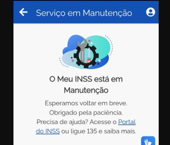 Aplicativo INSS apresenta instabilidade no dia das notificações de desconto. 