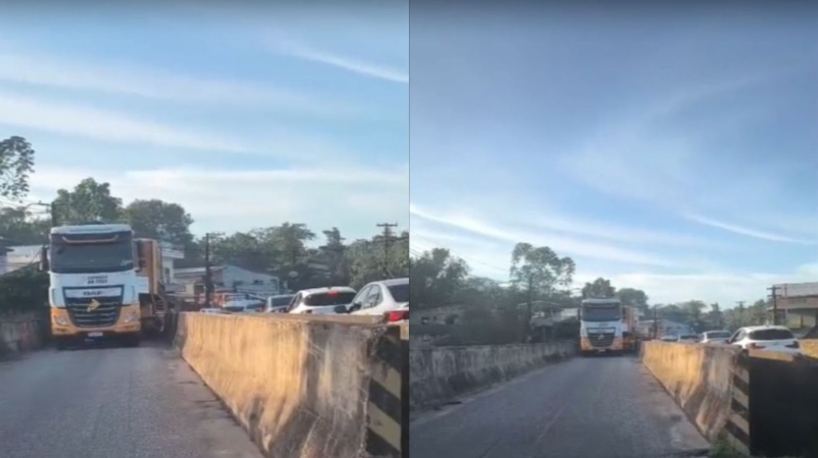 Imagem - Vídeo: carreta engata em ponte e fecha trânsito na Arthur Bernardes, em Belém
