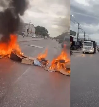 Imagem - Moradores interditam Rodovia do Tapanã nos dois sentido; confira o trânsito