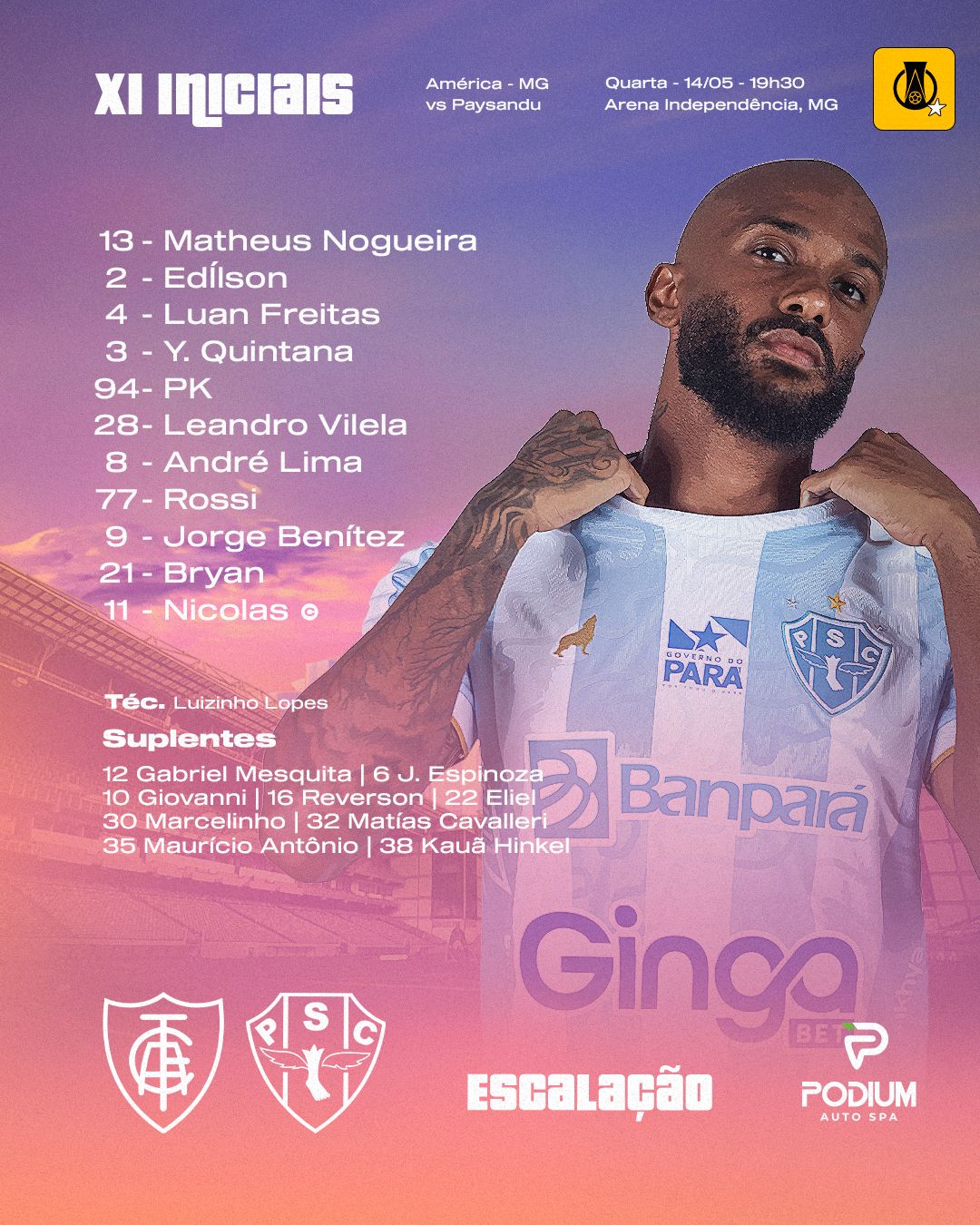 Escalação do Paysandu -
