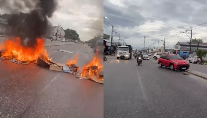 Imagem - Moradores interditam Rodovia do Tapanã nos dois sentido; confira o trânsito