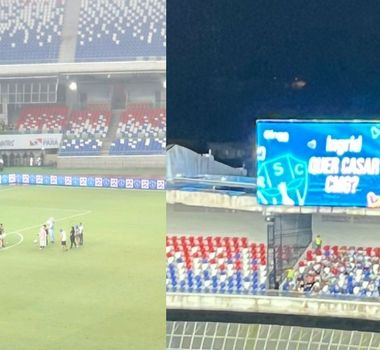Imagem - Torcedor do Paysandu pede namorada em casamento durante jogo tenso contra o Goiás