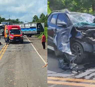 Imagem - Vídeo: colisão entre caminhão e carro deixa uma pessoa ferida em estrada, no Pará