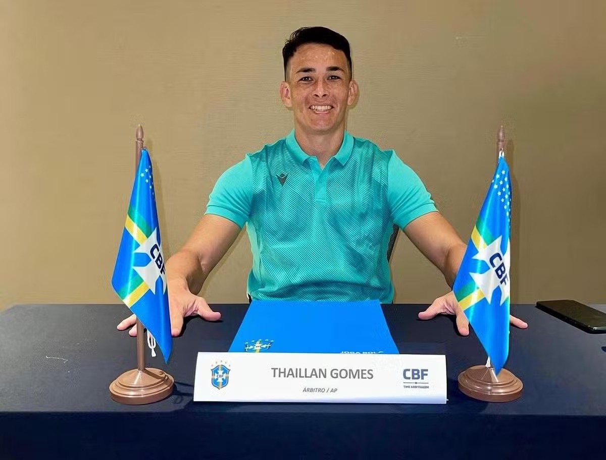 Árbitro amapaense Thaillan Gomes liderou a equipe de arbitragem no jogo - 