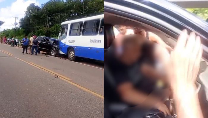 Imagem - Acidente entre ônibus e carro é registrado na PA-391, em Santa Barbara