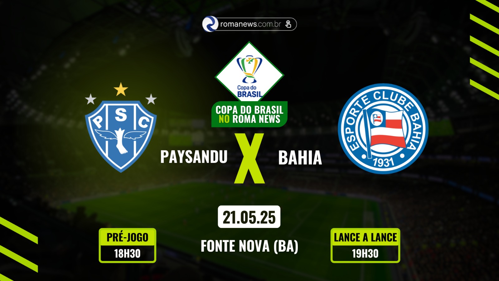 Imagem - Paysandu visita o Bahia em desvantagem no confronto da Copa do Brasil