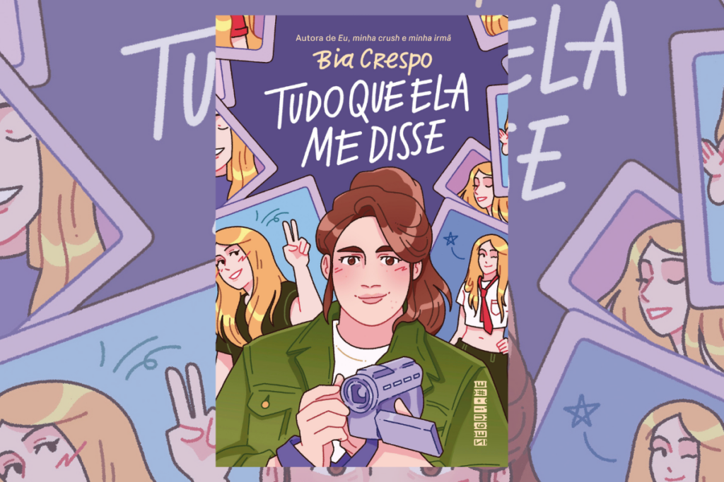Em &#8220;Tudo que ela me disse&#8221;, Marília descobre que, para ser protagonista da própria história, precisa sair de trás das câmeras (Imagem: Reprodução digital | Editora Seguinte)