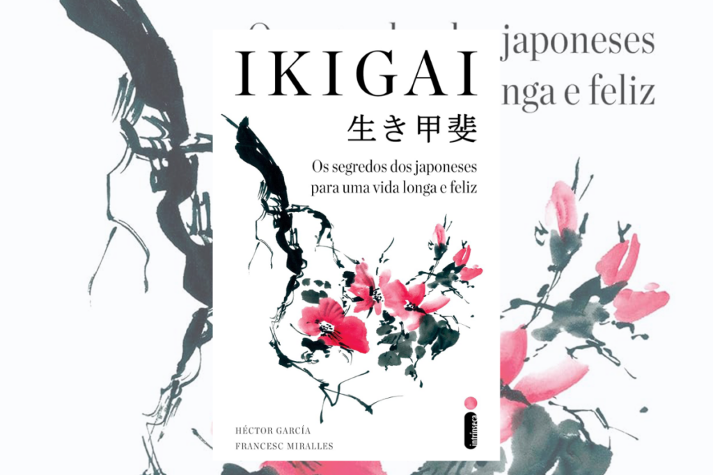 O livro &#8220;Ikigai: os segredos dos japoneses para uma vida longa e feliz” traz uma série de entrevistas com centenários japoneses (Imagem: Reprodução digital | Editora Intrínseca)